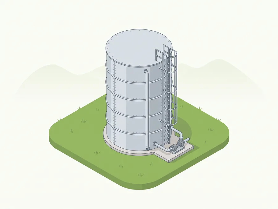 Illustration : Cuve béton ou acier hors sol